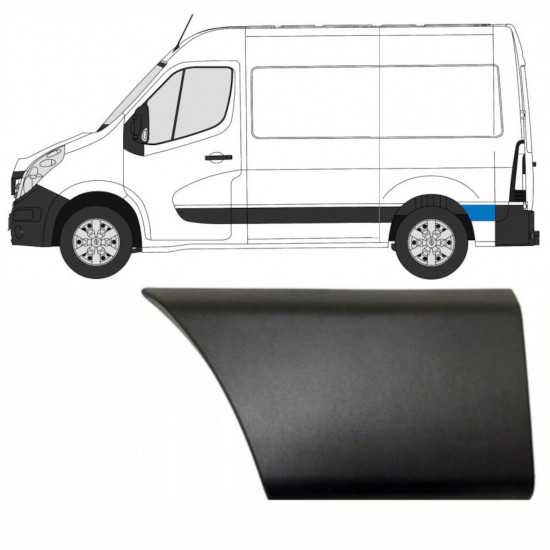 RENAULT MASTER 2010- KORT LISTER LISTER LISTER LISTER LISTER TRIM PANEL PANEL PANEL PR. HJUL / VENSTRE