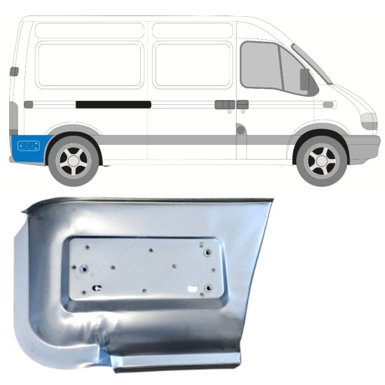 Nederste del af bagerste skærm bag hjulet til Renault Master 1998-2010 / Højre 14877