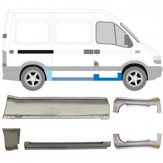 RENAULT MASTER 1998-2010 KORT AKSELAFSTAND MONTERINGSDELE / SÆT / HØJRE + VENSTRE