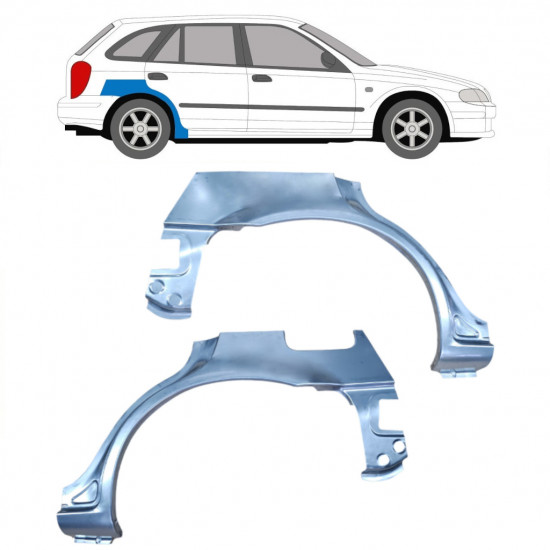 Bagskærm reparationspanel til Mazda 323F 1998-2004 / Venstre+Højre / Sæt 9166