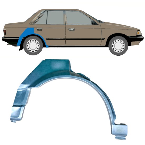 Bagskærm reparationspanel til Mazda 323 BF 1985-1989 / Højre 12956