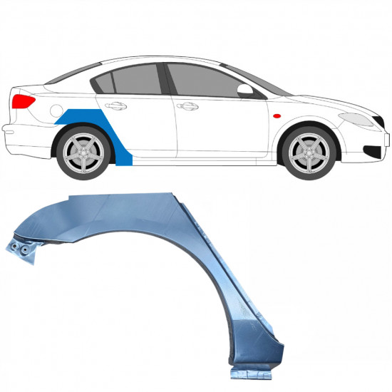 Bagskærm reparationspanel til Mazda 3 BK 2003-2009 / Højre 8605