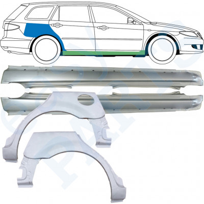 Dørpanel og bagskærm reparationspanel til Mazda 6 2002-2008 / COMBI / Sæt 10538