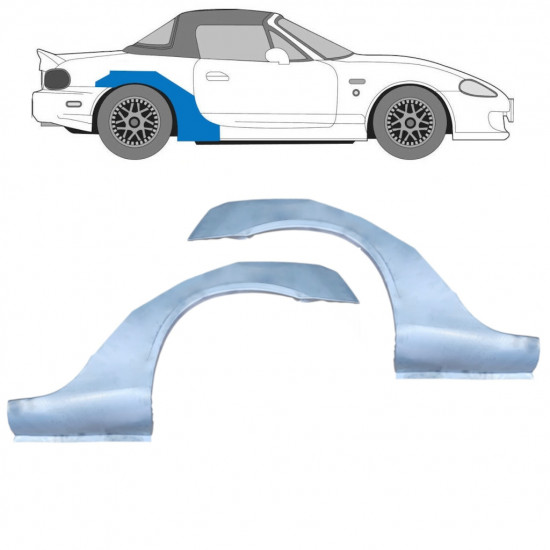 Bagskærm reparationspanel til Mazda MX-5 1998-2005 NB / Venstre+Højre / Sæt 9664