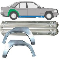 Dørpanel og bagskærm reparationspanel til Mercedes 190 W201 1982-1993 / Venstre+Højre / Sæt 9522