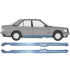 Øverste reparationspanel til dørpanel til Mercedes 190 W201 1982-1993 / Venstre+Højre / Sæt 16294