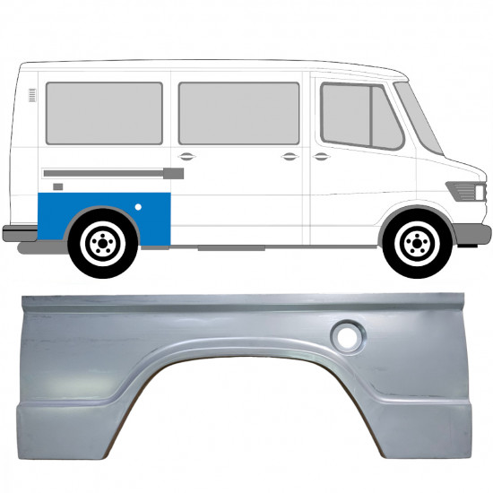 Bagskærm reparationspanel til Mercedes T1 1977-1996 / Højre 5174