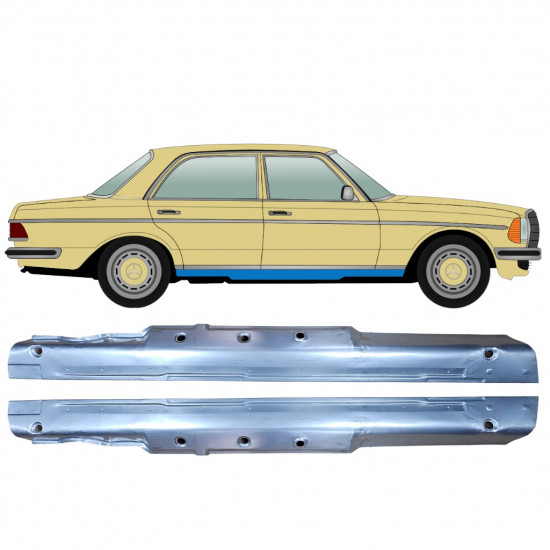 Dørpanel til Mercedes W123 1975-1985 / Venstre+Højre / Sæt 9293