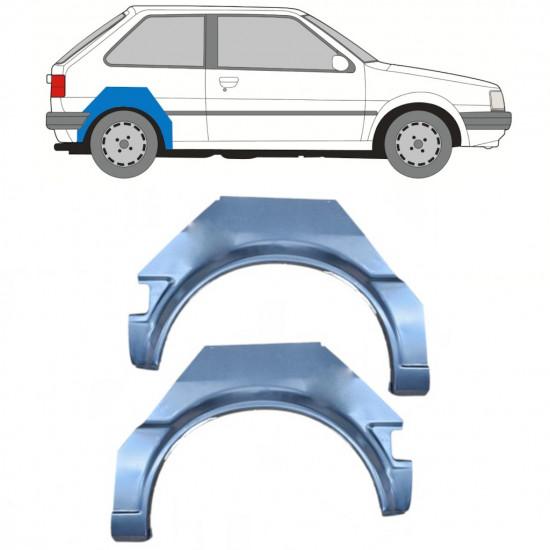 Bagskærm reparationspanel til Nissan Micra 1982-1992 / Venstre+Højre / Sæt 9897