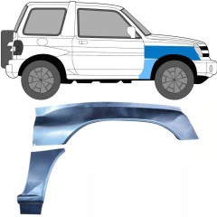 Skærmkant reparationsplade til Mitsubishi Pajero Pinin 1998-2007 / Højre / Sæt 10055
