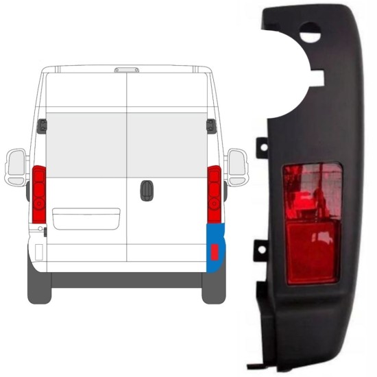 Bageste stødfangerhjørne med lampe til Opel Movano 2021-2026 / Højre / Sæt 15794