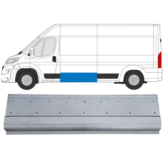 Sideplade med huller til liste til Opel Movano 2021-2026 / Venstre 16430