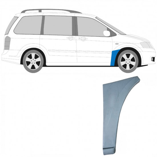 Skærmkant reparationsplade til Mazda MPV 1999-2006 / Højre 8845