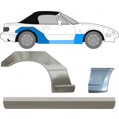 Reparationspanel til dørpanel forskærm og bagskærm til Mazda MX-5 1989-1998 / Højre / Sæt 12580