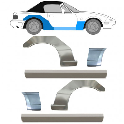 Reparationspanel til dørpanel forskærm og bagskærm til Mazda MX-5 1989-1998 / Sæt 12582