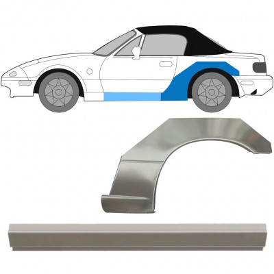 Dørpanel og bagskærm reparationspanel til Mazda MX-5 1989-1998 / Venstre / Sæt 11142