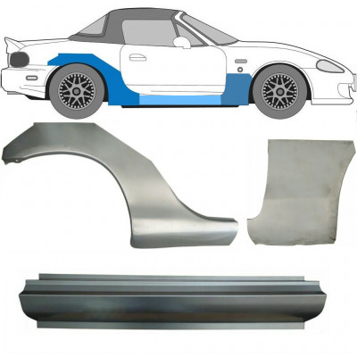 Reparationspanel til dørpanel forskærm og bagskærm til Mazda MX-5 1998-2005 NB / Højre / Sæt 11150