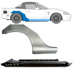 Dørpanel + reparationsplade bagskærm til Mazda MX-5 1998-2005 NB / Højre / Sæt 11145