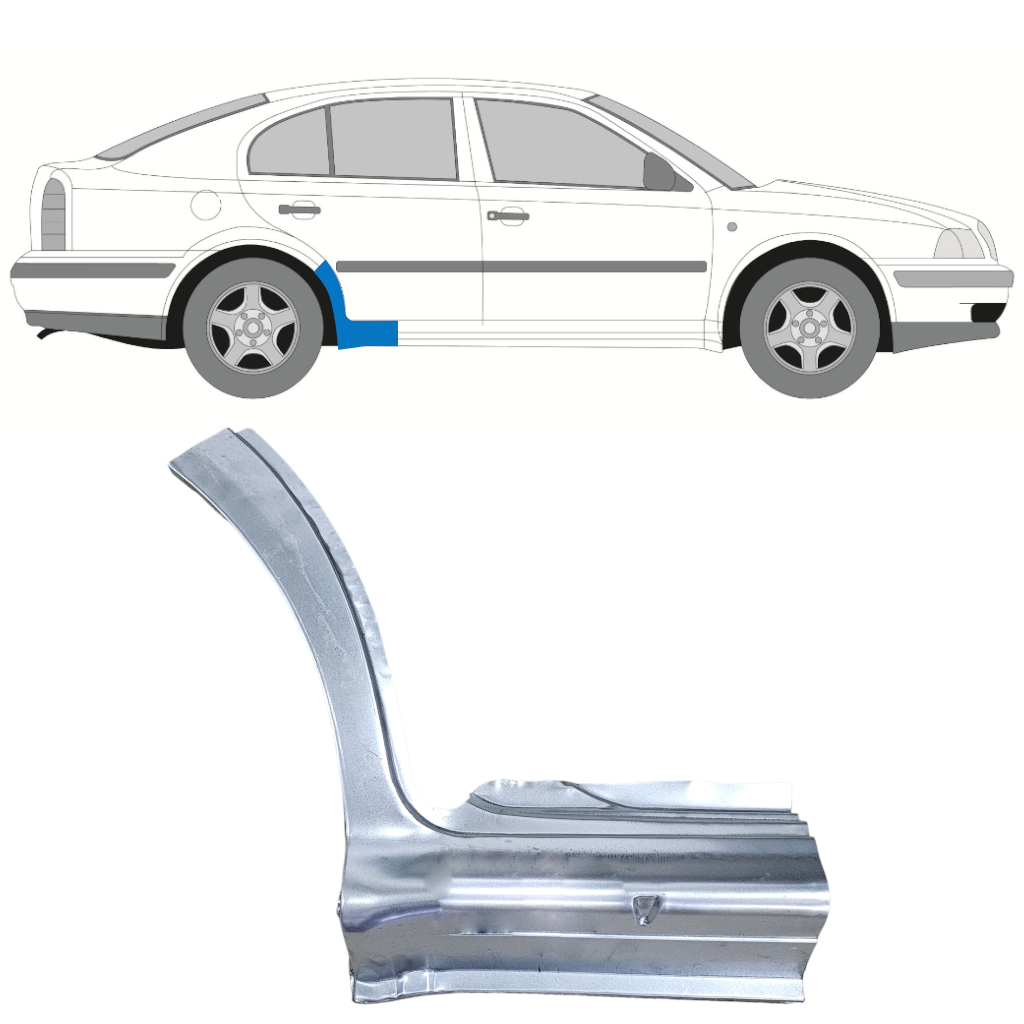 Dørpanel reparationsplade til Skoda Octavia 1996-2010 / Højre 12513