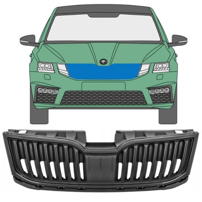 Sort grill til Skoda Octavia III 2017-2020 / Sæt 7549