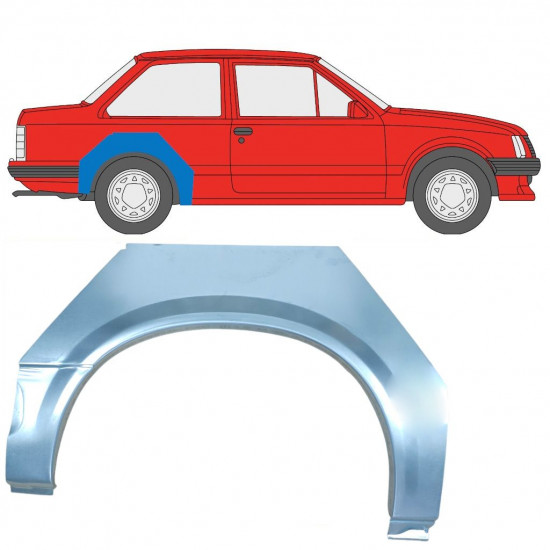 Bagskærm reparationspanel til Opel Corsa A 1982-1993 / Højre 11018