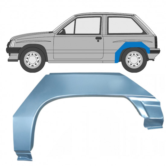 Bagskærm reparationspanel til Opel Corsa A 1982-1993 / Venstre 7702