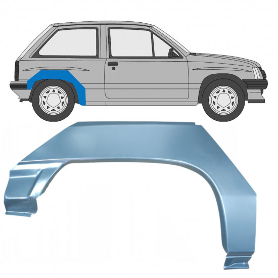 Bagskærm reparationspanel til Opel Corsa A 1982-1993 / Højre 7701