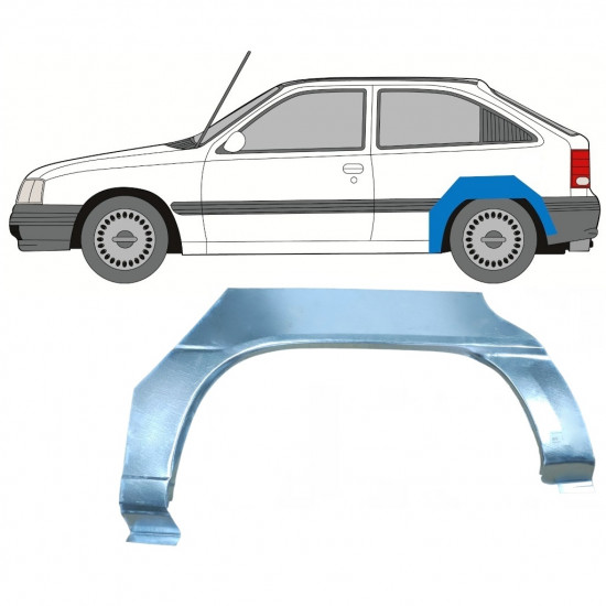 Bagskærm reparationspanel til Opel Kadett 1984-1993 / Venstre 7362