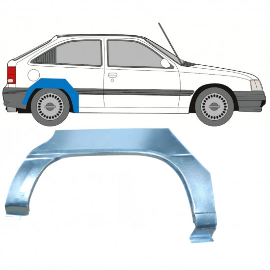 Bagskærm reparationspanel til Opel Kadett 1984-1993 / Højre 7363