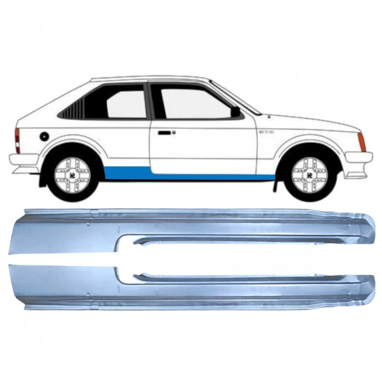 Dørpanel til Opel Kadett D 1979-1984 / Venstre+Højre / Sæt 9953