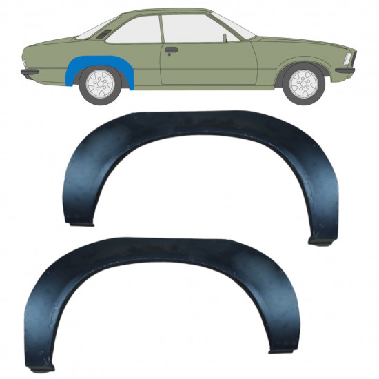 Bagskærm reparationspanel til Opel Rekord D 1972-1977 / Sæt 11100