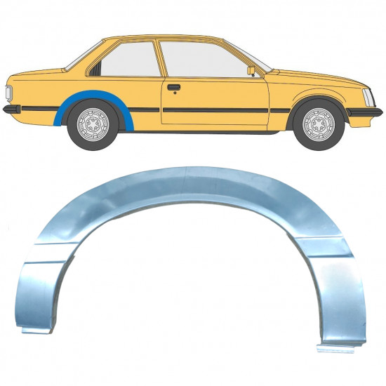 Bagskærm reparationspanel til Opel Rekord E 1977-1986 / Højre 11037