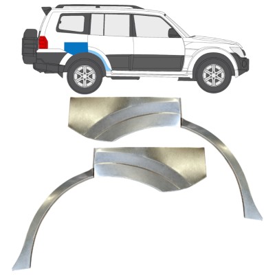 Bagskærm reparationspanel til Mitsubishi Pajero 2006-2021 / Venstre+Højre / Sæt 14842