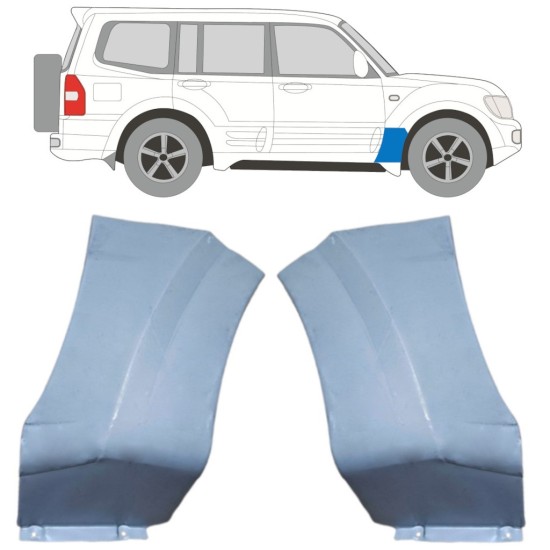 Skærmkant reparationsplade til Mitsubishi Pajero 1999-2006 / Venstre+Højre / Sæt 16903