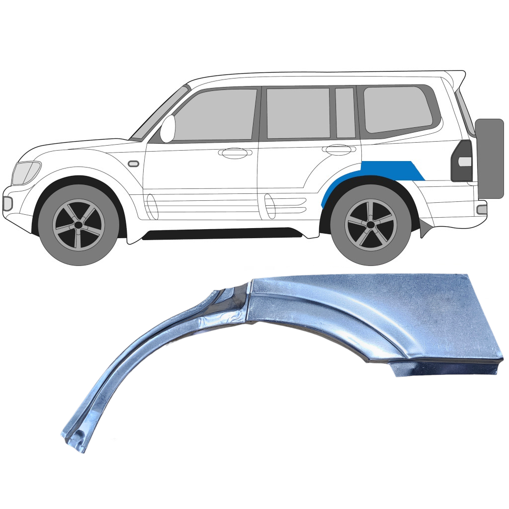 Bagskærm Reparationspanel Til Mitsubishi Pajero 1999-2006 / Venstre 7208
