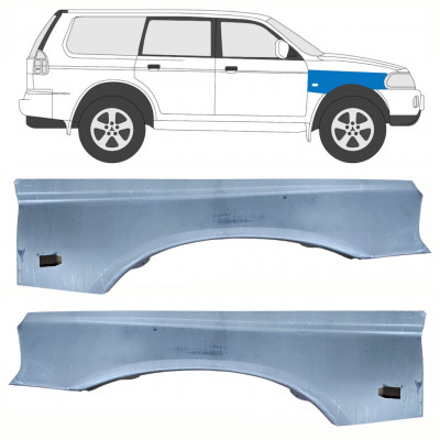 Skærmkant reparationsplade til Mitsubishi Pajero Sport 1996-2008 / Venstre+Højre / Sæt 10104