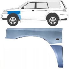 Skærmkant reparationsplade til Mitsubishi Pajero Sport 1996-2008 / Venstre / Sæt 8543