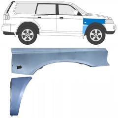 Skærmkant reparationsplade til Mitsubishi Pajero Sport 1996-2008 / Højre / Sæt 8542