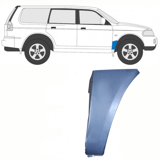 Nederste forskærmsreparationspanel bag hjulet til Mitsubishi Pajero Sport 1996-2008 / Højre 8456