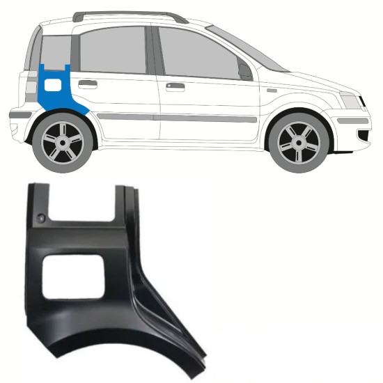 Bagskærm reparationspanel til Fiat Panda 2003-2012 / Højre 10751