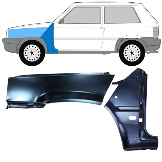 Skærmkant reparationsplade til Fiat Panda 1980-2002 / Venstre / Sæt 11817