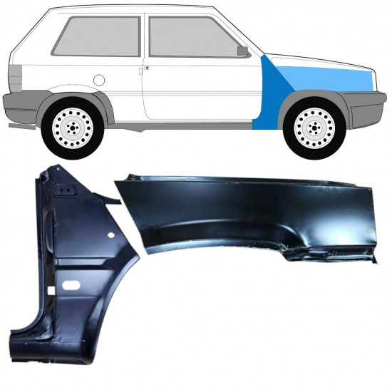 Skærmkant reparationsplade til Fiat Panda 1980-2002 / Højre / Sæt 11816