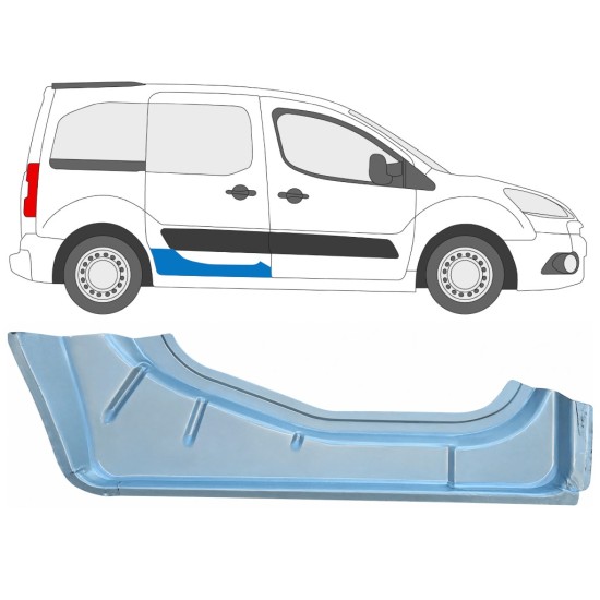 Reparationspanel til skydedør indvendig til Citroen Berlingo 2008-2018 / Højre 17070