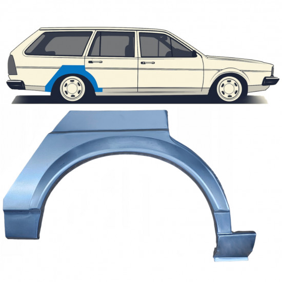 Bagskærm reparationspanel til VW Passat B2 1980-1988 / Højre 7110