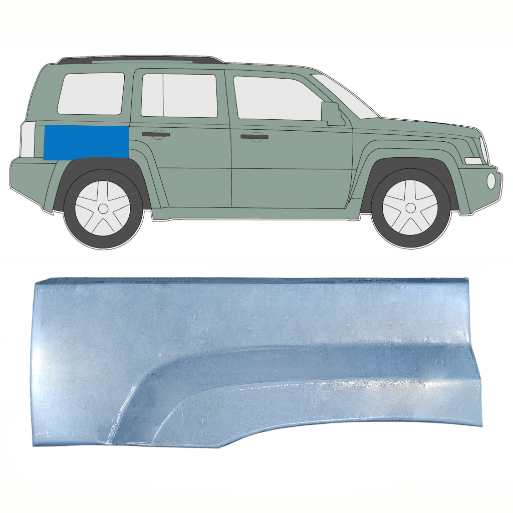 Bagskærm Reparationspanel Til Jeep Patriot 2006- / Højre 10303