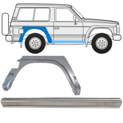 Dørpanel og bagskærm reparationspanel til Nissan Patrol Y60 GY60 1990-1997 / Højre / Sæt 11540
