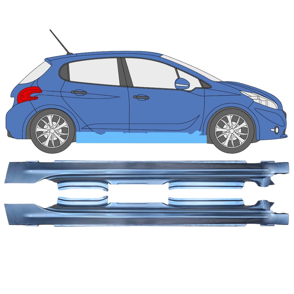 Dørpanel Reparationsplade Til Peugeot 208 2012-2019 / Sæt 11619
