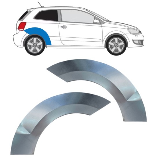 Bagskærm reparationspanel til Volkswagen Polo 2009-2017 / Venstre+Højre / Sæt 16360