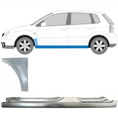 Dørpanel + reparationsplade til forskærm til Volkswagen Polo 2001-2009 / Venstre / Sæt 8730