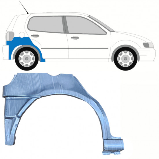 VW POLO 1994-1999 REPARATIONSDEL TIL BAGSKÆRM / MED NEDRE BAGESTE DEL / HØJRE